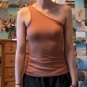 Orange one shoulder tank top